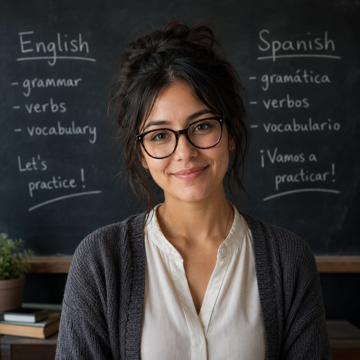 Language Teacher assistant card in ChatUp
